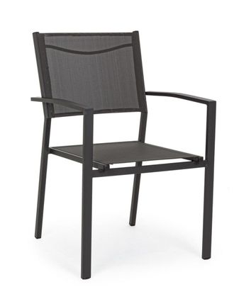 BIZZOTTO Silla de aluminio antracita y textileno