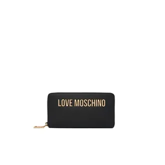 Love Moschino Wallets & Cardholders, female, Black, Size: ONE SIZE Zip-Around Wallet Lettering Logo