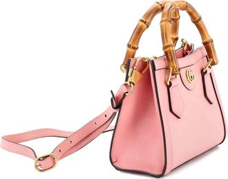 Gucci Diana NM Bamboo Handle Tote Leather Mini crossbody bag - Rosa