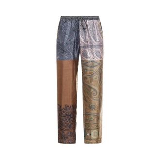 Pierre-Louis Mascia Aloe Broeken Silk - Dames - Straight fit broeken - Veelkleurig - L - Broeken