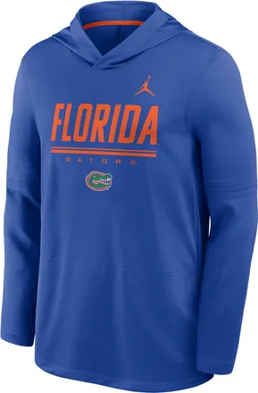 Nike Jordan Mens Florida Sideline Jordan Brand Dri-FIT College Long-Sleeve Hooded Top in Blue | 0JB908DDUFN-594