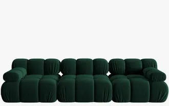 MICADONI Modulares 3-Sitzer Designsofa Bellis - Samtbezug