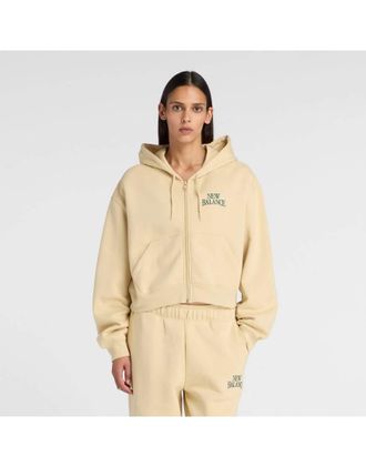 New Balance Trackside - Felpa color sesamo tostato con zip-Marrone