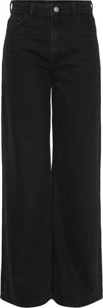 Pieces Womens Pcselma Hw Wide Jeans Bl102 Noos Bc, Black Denim, 28W x 30L