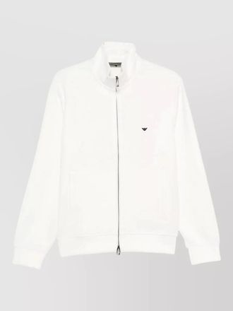 Emporio Armani logo cotton sweatshirt high collar zip