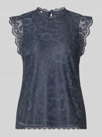 Pieces Regular Fit Blusentop mit Allover-Muster Modell OLLINE in Blau, Gr&ouml;&szlig;e XS