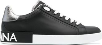 Dolce & Gabbana Portofino Leather Sneakers - Mens - Rubber/Calf Leather/Polyester/LambskinRubber