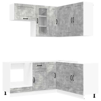 vidaXL Unidad De Cocina Kalmar 8 Uds. Gris Hormig&oacute;n Vidaxl
