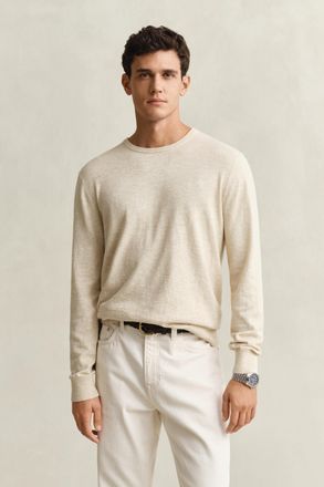 GANT Men Slub Cotton Blend Sweater (XXXL) SEED MELANGE