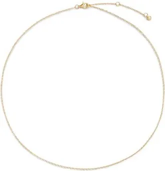 Monica Vinader Slim Rolo Chain Necklace in 18K Gold Vermeil at Nordstrom