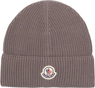 Moncler Grey Logo Beanie Hat