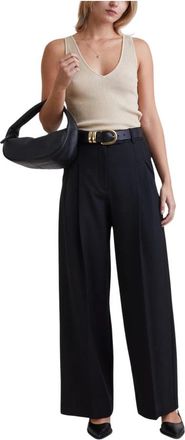 By Malene Birger Cymbaria High-Waist Broeken - Dames - Wijde Broeken - Zwart - M - Polyester - Broeken