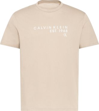 Calvin Klein Jeans T-Shirt CALVIN KLEIN JEANS GRAPHIC TEE, Herren, Gr. XXL, oatmeal, Web, Obermaterial: 100% Baumwolle, unifarben, regular fit normal, Rundhals, eingeset