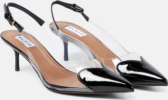 Alaia Cour leather-trimmed PVC pumps