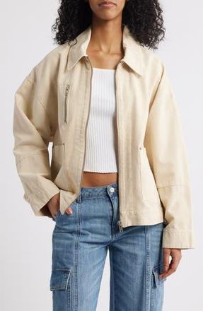Free People Sally Cotton Canvas Jacket in Antique Ivory at Nordstrom Rack, Size X-Large