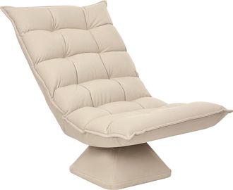 OEM Poltrona Da Pavimento Girevole Con Schienale Regolabile Per Soggiorno Beige