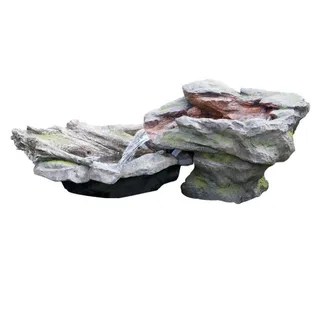 PRIMROSE Rock Effect Water Feature Fountain Stone Cascade Waterfall Pool 70cm in Brown