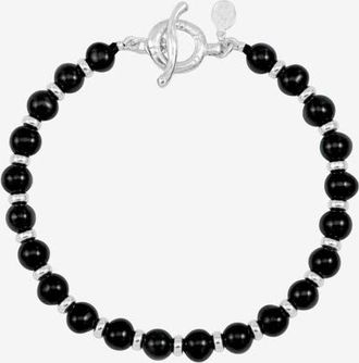 Dower & Hall Mens Pearl Halo Bracelet in Black at Nordstrom, Size 8.25