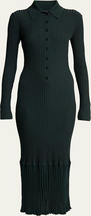 Proenza Schouler Luiza Rib-Knit Long-Sleeve Dress