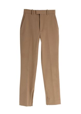 Bottega Veneta High Rise Camel Textured Trousers Size XXS