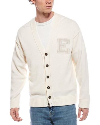 Eleventy Jacquard Wool Cardigan