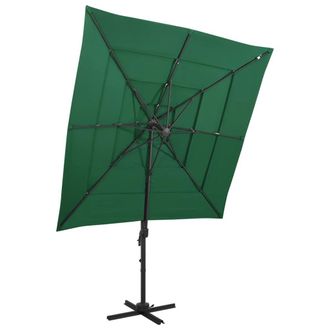 Berkfield Home 4-Tier Parasol with Aluminium Pole Green 250x250 cm