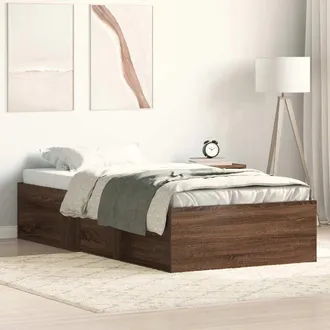 vidaXL Estructura De Cama Roble Marr&oacute;n 100x200 Cm Vidaxl