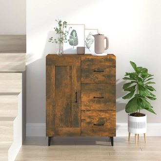 vidaXL Vidaxl - Aparador Madera Contrachapada Color Roble Ahumado 69,5x34x90 Cm