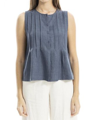 Max Studio Pleated Button-Front Blouse