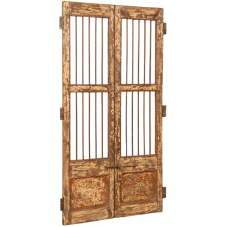 Biscottini International Puerta Corredera Medieval Antigua Interior O Exterior De Madera Maciza Y Hierro