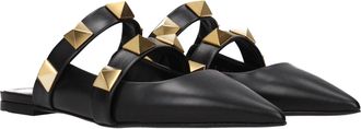 Valentino Garavani Womens Black Leather Mules