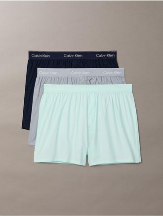 Calvin Klein Mens Icon Cotton Stretch 3-Pack Slim Boxer - Multi - XL