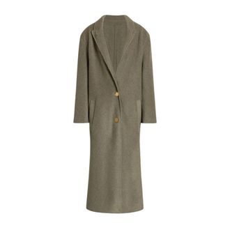 Alberta Ferretti Wool Silk Long Suit Coat - Dames - Mantel - Groen - S - Wol - Jassen