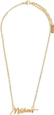 Moschino Logo Polished Fine Chain Necklace