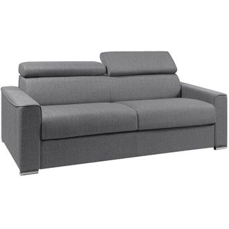 Vente-Unique Vente-unique - Divano letto a ribalta 4 posti in tessuto Grigio - Materasso larghezza 160 cm - Spessore 22 cm - vizir