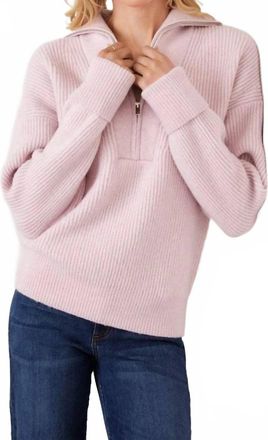 Karen Kane Half Zip Sweater In Pink