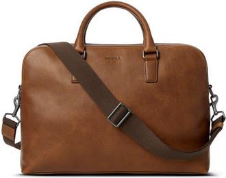 Shinola Double Zip Navigator Leather Briefcase in Medbrown at Nordstrom
