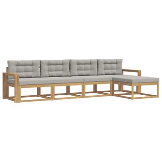 vidaXL Conjunto De Sof&aacute;s De Exterior 4 Pcs Blanco Y Gris Claro Vidaxl