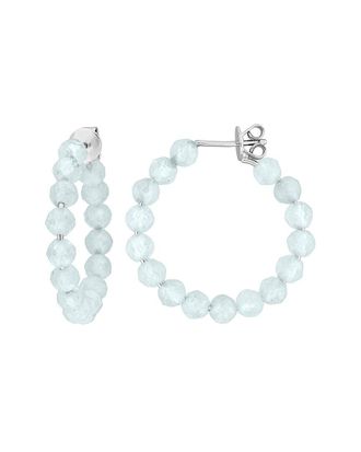 Rina Limor Silver 2.57 Ct. Tw. Aquamarine Hoop Earrings