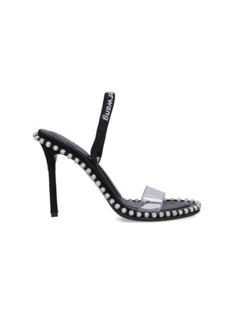 Alexander Wang Nova Sandals - Black With Crystals