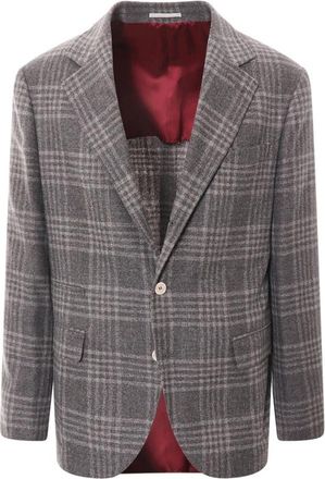 Brunello Cucinelli Blazerjas - Heren - Blazers - Grijs - L - Wol - Jassen