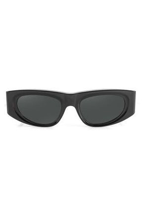 AQS Valentina 55mm Polarized Oval Sunglasses in Black at Nordstrom Rack
