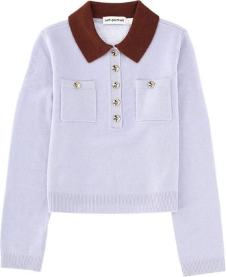 Self Portrait Selbstportr&auml;t-Trikot mit kontrastierendem Kragen