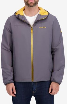 Nautica Transitional Hooded Zip Jacket in Metal Grey at Nordstrom Rack, Size Xx-Large