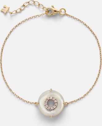 Mateo Bijoux 14kt gold (585/1000) bracelet with diamonds and pearls