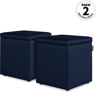 Happers Happers - Puff Cubo Arc&oacute;n Polipiel Marino Pack 2 Unidades Marino