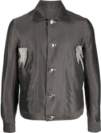 Sulvam button-up long-sleeved shirt - unisex - Rayon/Nylon - L - Grey