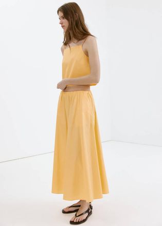Mango Gonna cotone svasata giallo pastello - Donna - XXS - MANGO