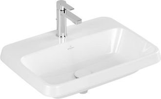 Villeroy & Boch Architectura inbouwwastafel - 60x45x17cm - Rechthoek 1 kraangat zonder overloopgat Wit Alpin glans Ceramic