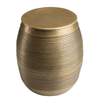 Macabane Mesa auxiliar de aluminio latón oscuro con rayas